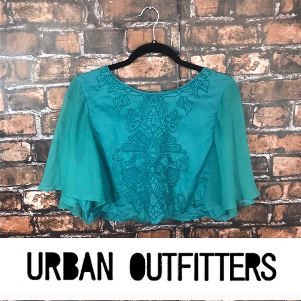 Urban Outfitters Kimchi Blue Flowy Teal Crop Top
